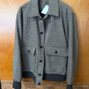 Jason Wu Men's Herringbone Jacket in Black and Brown